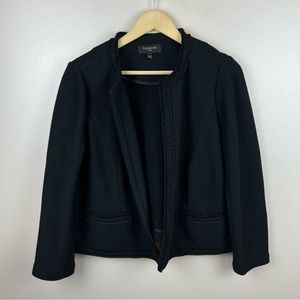 Talbots Knit Blazer Jacket Size 1X Black Open Front Business Career Office Work